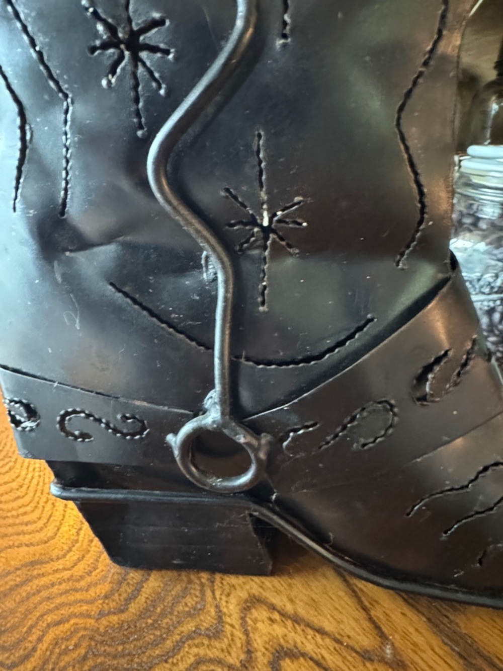 KARL VIDSTRAND Metal Southwest Cowboy Candle Holder Boot Decor w/candles &votive - Picture 8 of 13